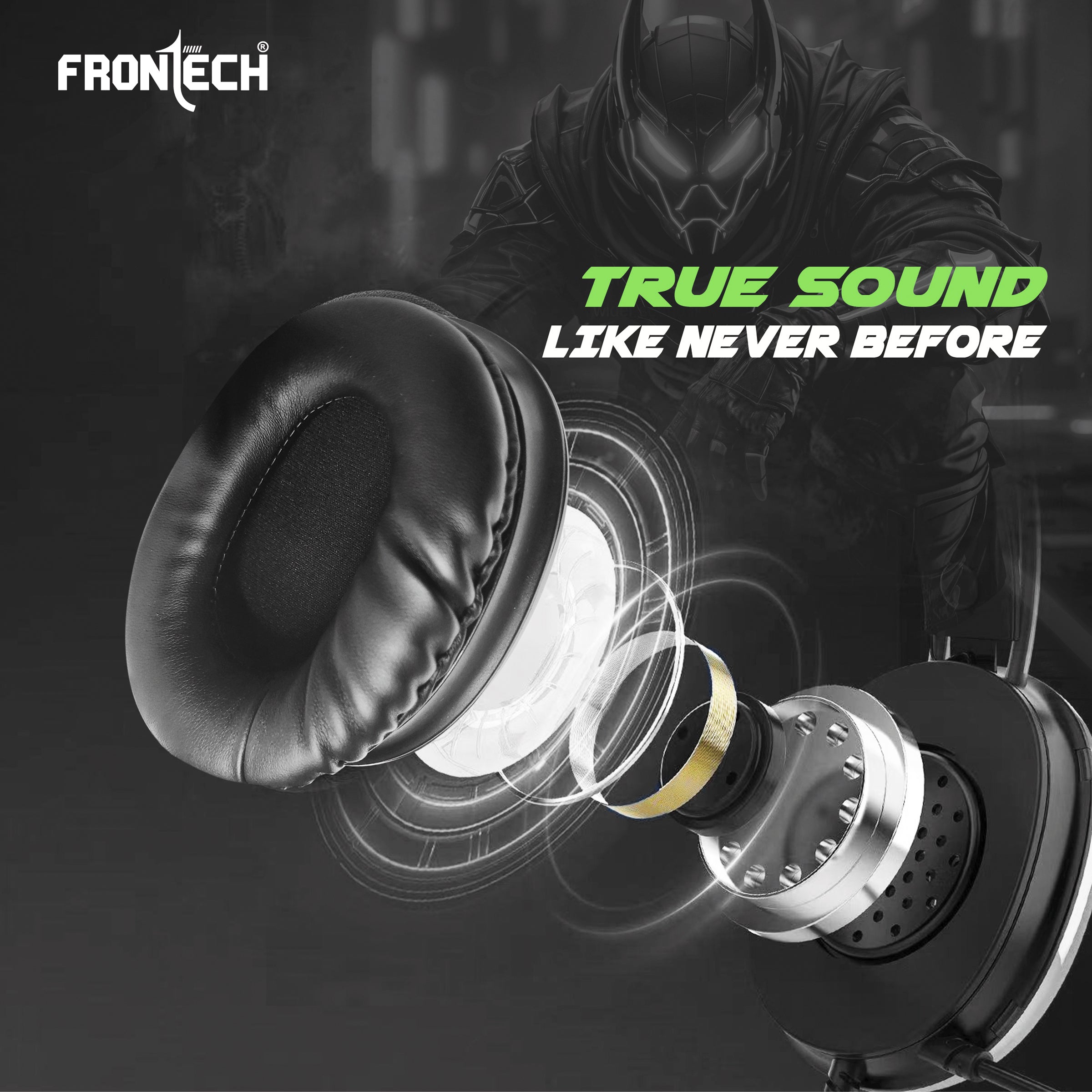 Frontech Gaming Headset with RGB Lights | 50mm Driver | Noise-Cancelling Mic | Volume Control | 3.5mm + USB for RGB | Soft Cushions (HF-0015) Frontech Gaming Headset with RGB Lights | 50mm Driver | Noise-Cancelling Mic | Volume Control | 3.5mm + USB for RGB | Soft Cushions (HF-0015)